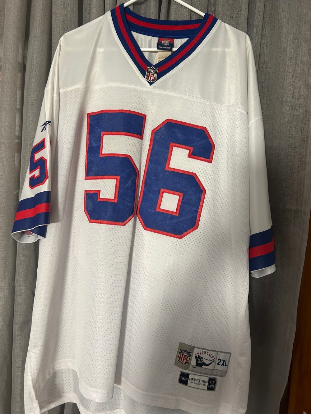 Reebok White NFL Jersey with Blue and Red Accents